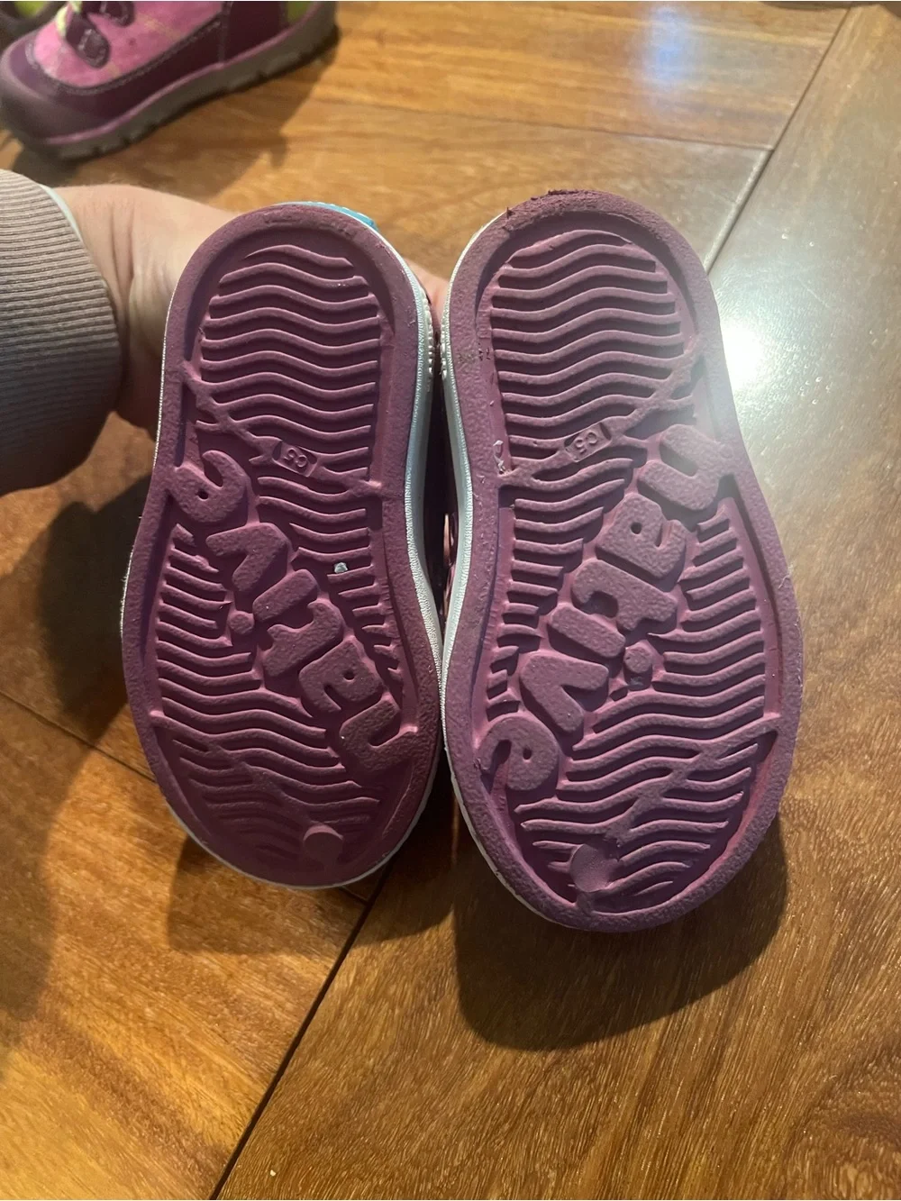 Native Kids Slip-On Water Shoes in Dusty Rose with White Toe